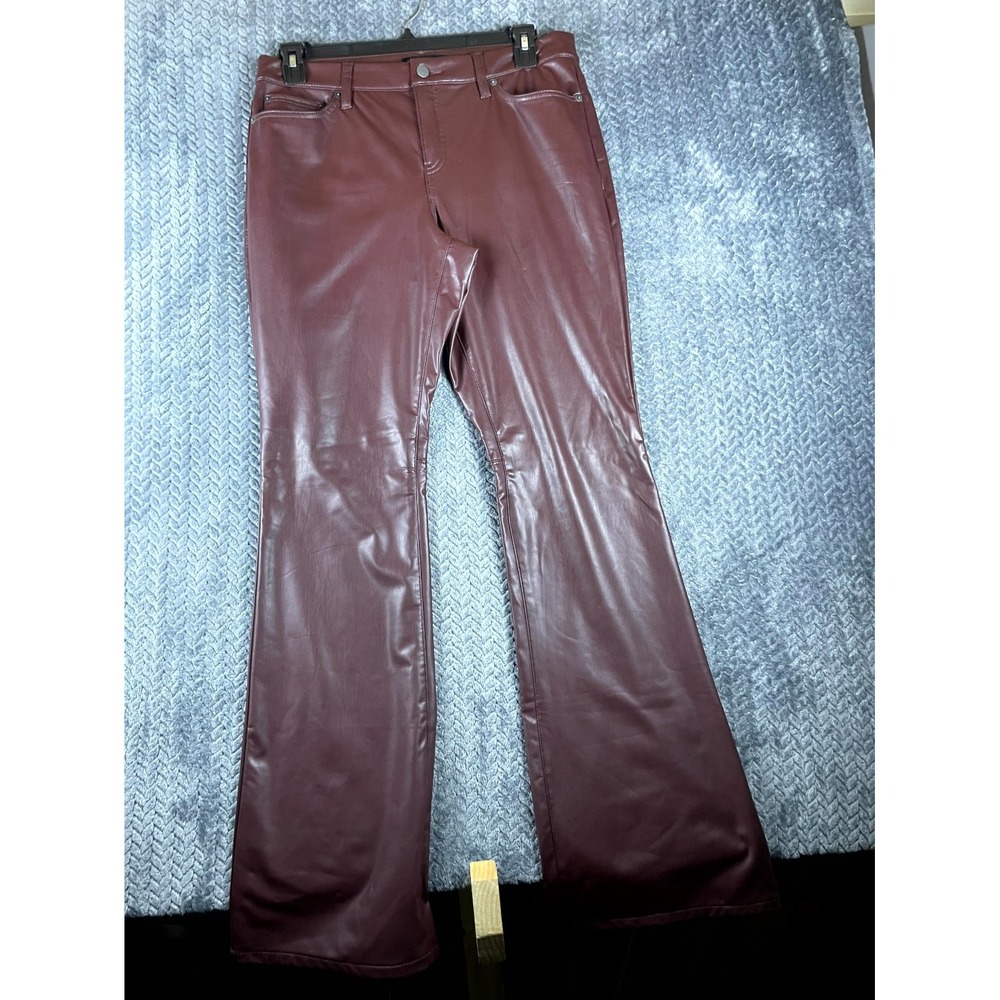 Banana Republic Low Rise Bootcut Pants Womens 31/12 Bordeaux Kiss Faux Leather